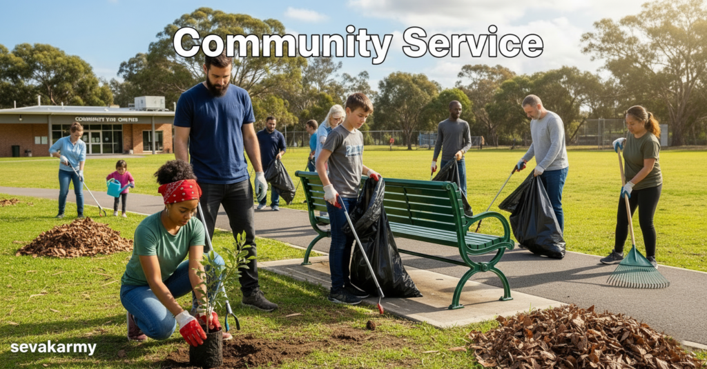 People engaging in community service