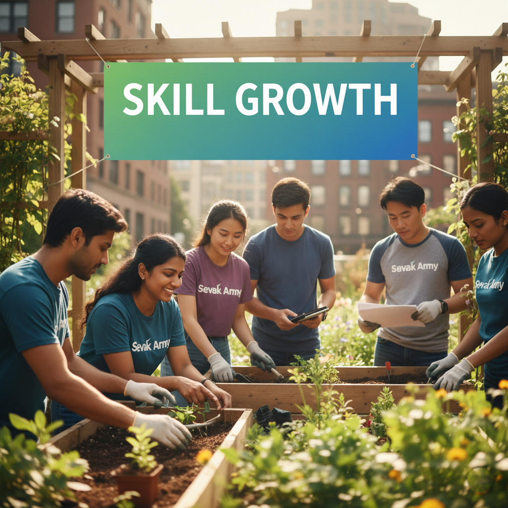 Volunteers enhance skill growth through service.